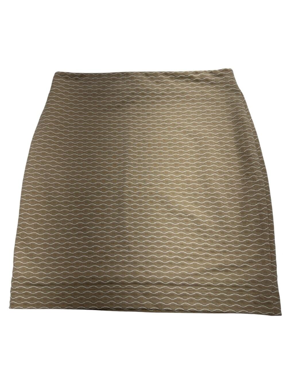 LOFT Women’s Medium Tan White Wavy Stripe Mini Skirt